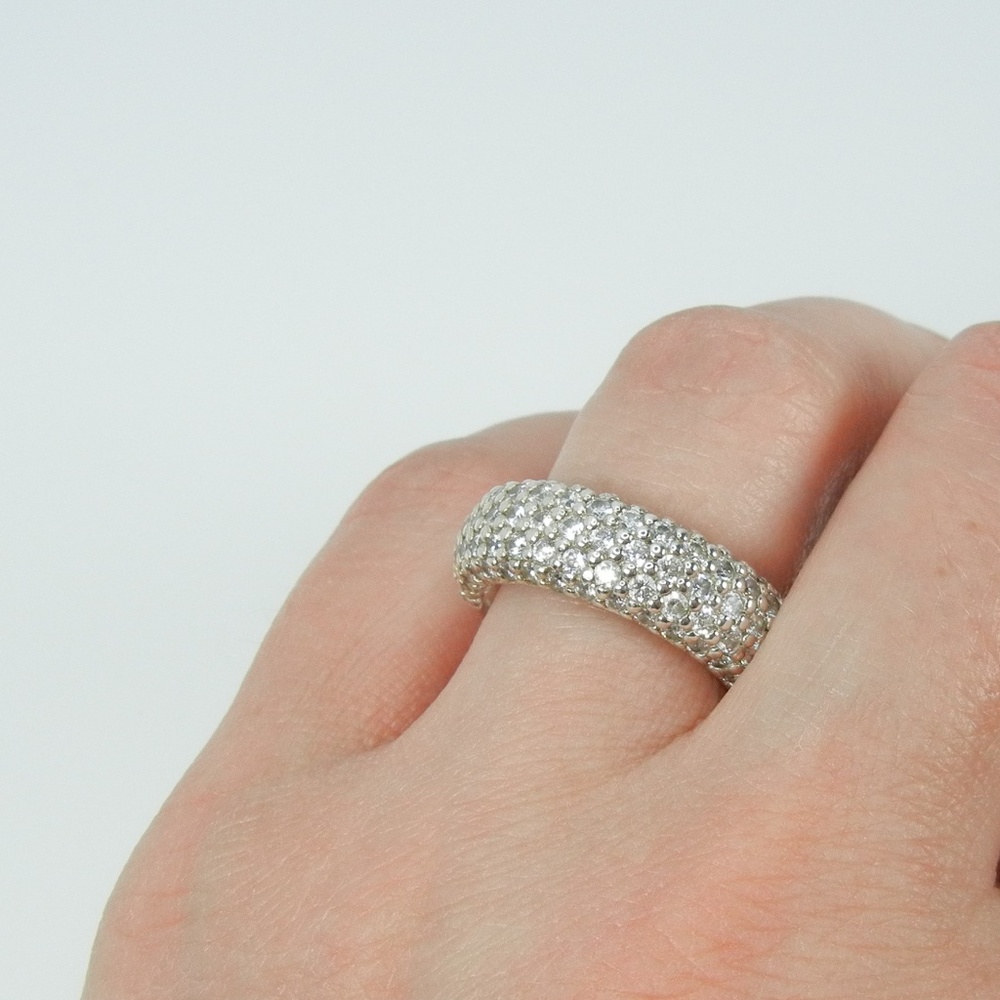 Thomas Sabo 925 Silver Wide Pave Eternity Ring